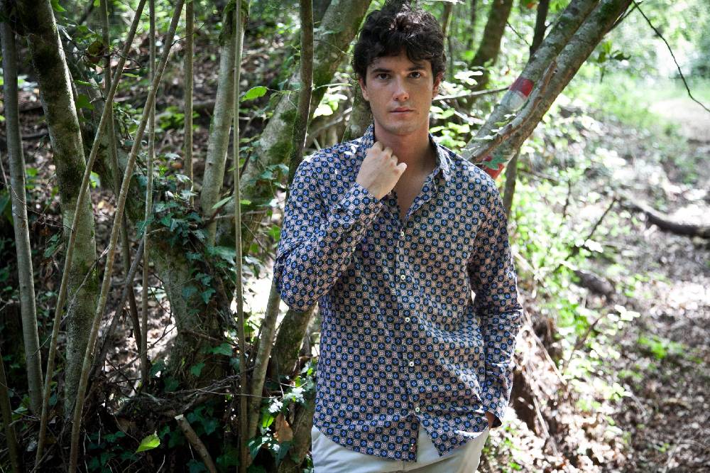 Poggianti Camicia Uomo In Cotone Con Stampa Piccola FIRENZE-62M-138-02