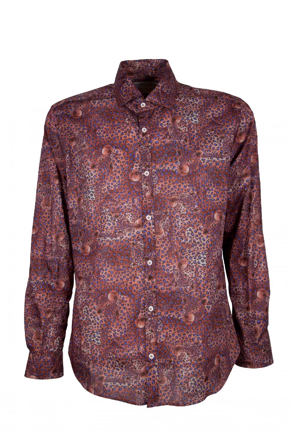Poggianti Camicia uomo in cotone Liberty con stampa animali PISA-60F-155-01