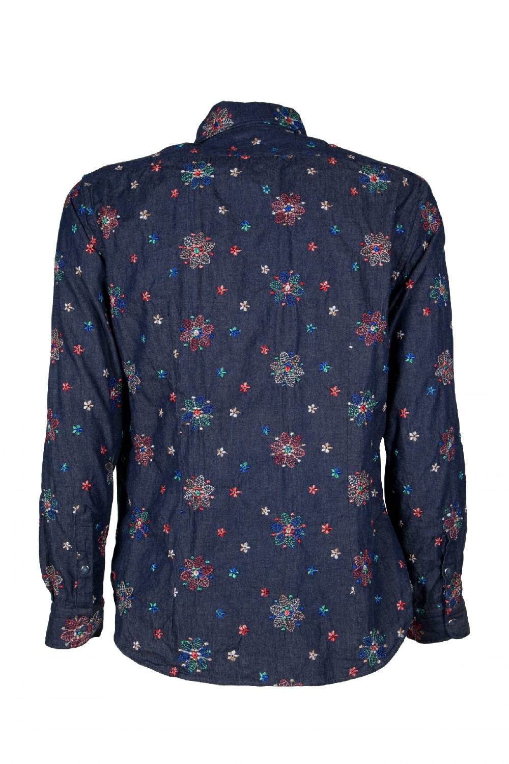 Poggianti Camicia Uomo In Denim Con Ricami FIRENZE-31W-249-01