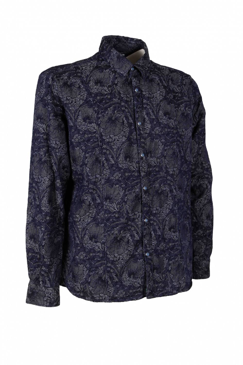 Poggianti Camicia Uomo In Denim Jacquard LEGOLI-66-235-01