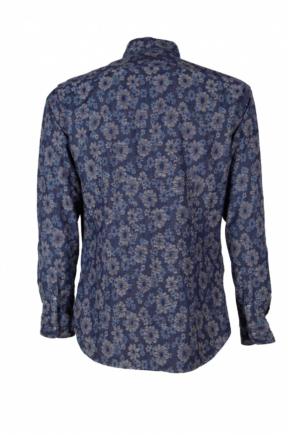 Poggianti Camicia Uomo In Denim Jacquard PISA-31W-237-01