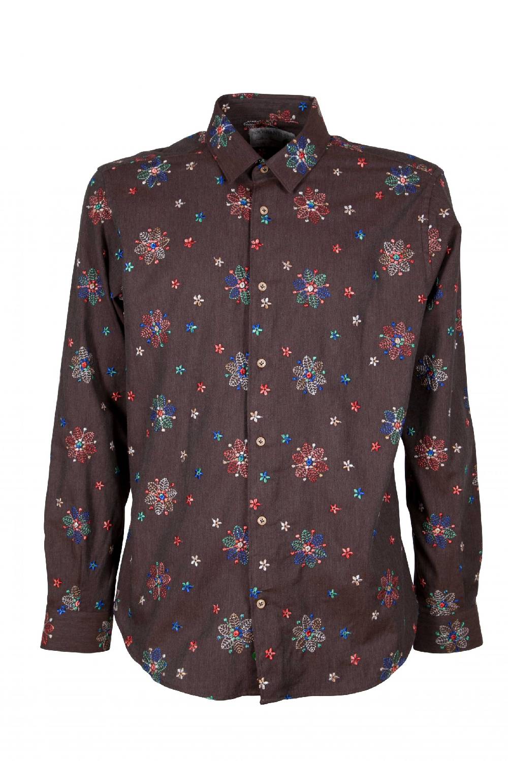 Poggianti Camicia Uomo In Flanella Con Ricami FIRENZE-66F-243