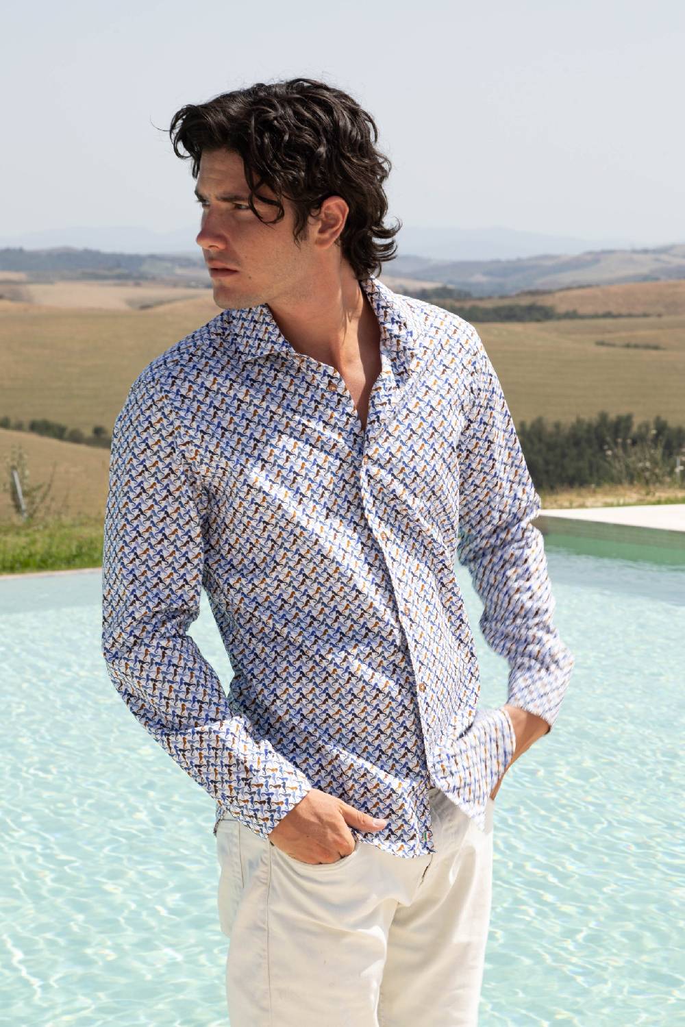 Poggianti Camicia Uomo Spring Summer 24 FIRENZE-60F-113