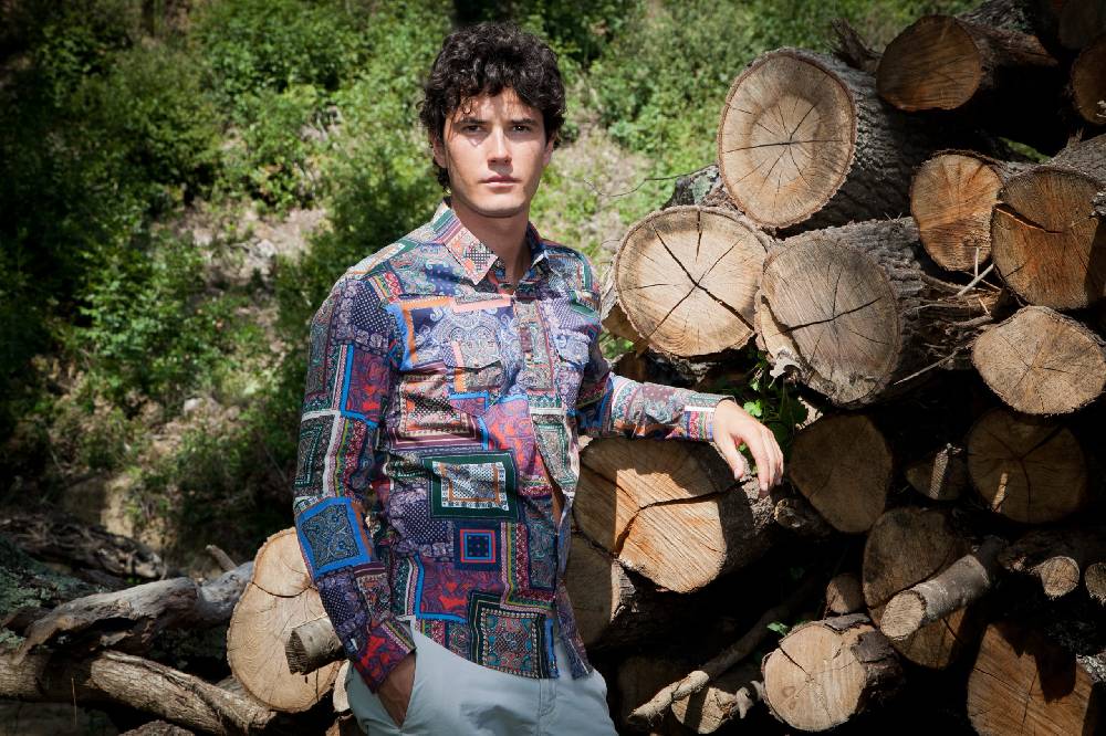 Poggianti Camicia Uomo Stretch Con Stampa Geometrica EMPOLI-UBBF-166-01