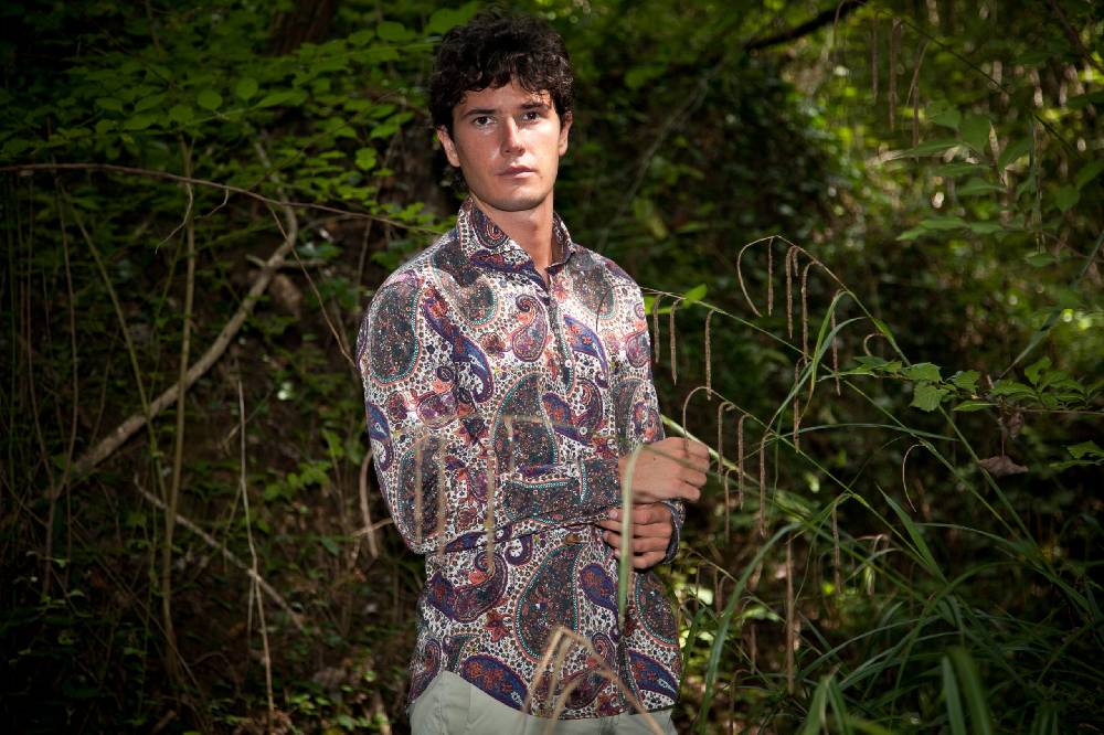 Poggianti Camicia Uomo Stretch Con Stampa Paisley PISA-31F-161-01