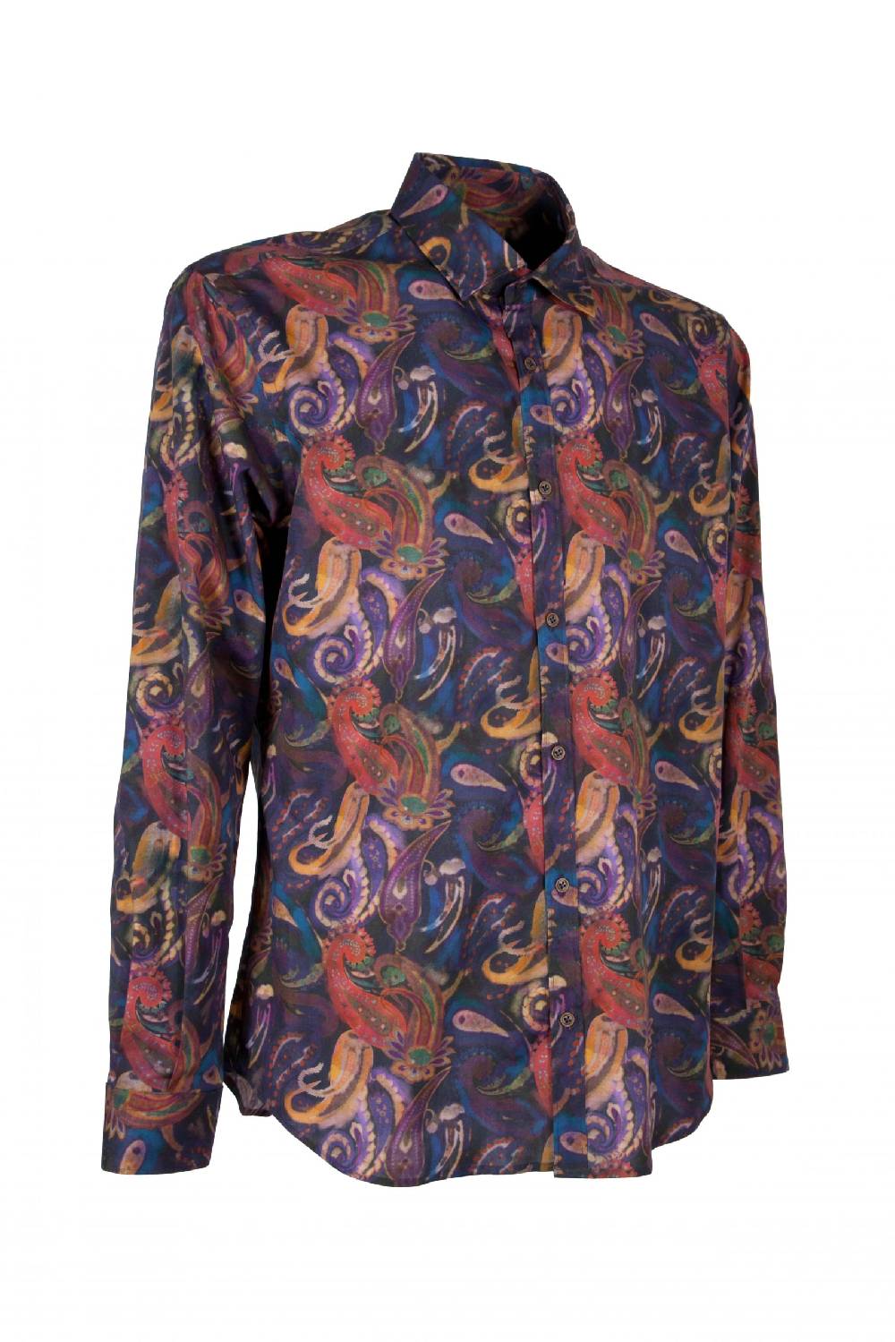 Poggianti Camicia Uomo Stretch Con Stampa Paisley PISA-73-163-01