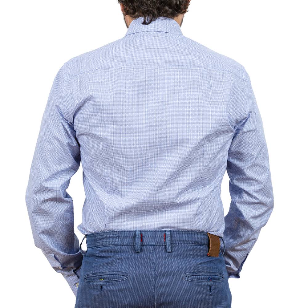 Poggianti Camicia Classica Con Inserti Bianchi