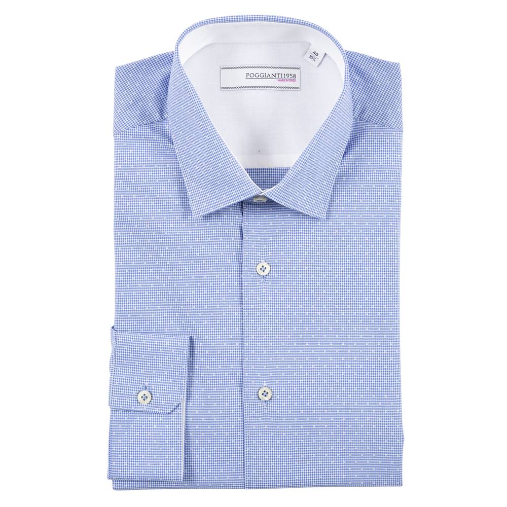 Poggianti Camicia classica con inserti bianchi