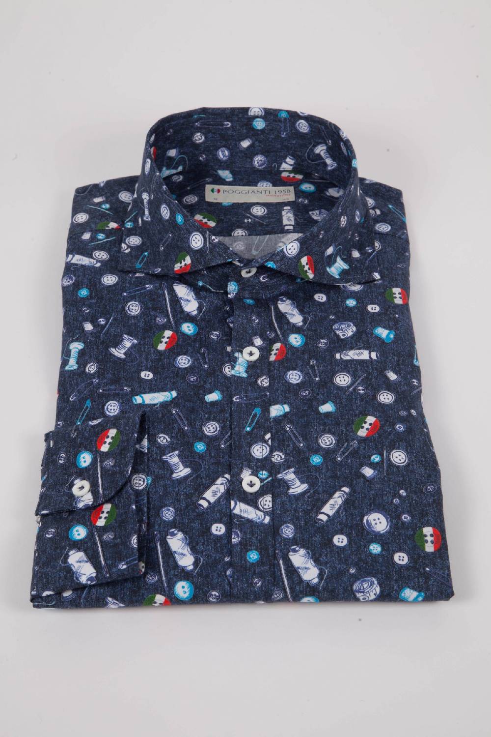 Poggianti Camicia con stampa PISA-31F-524-01