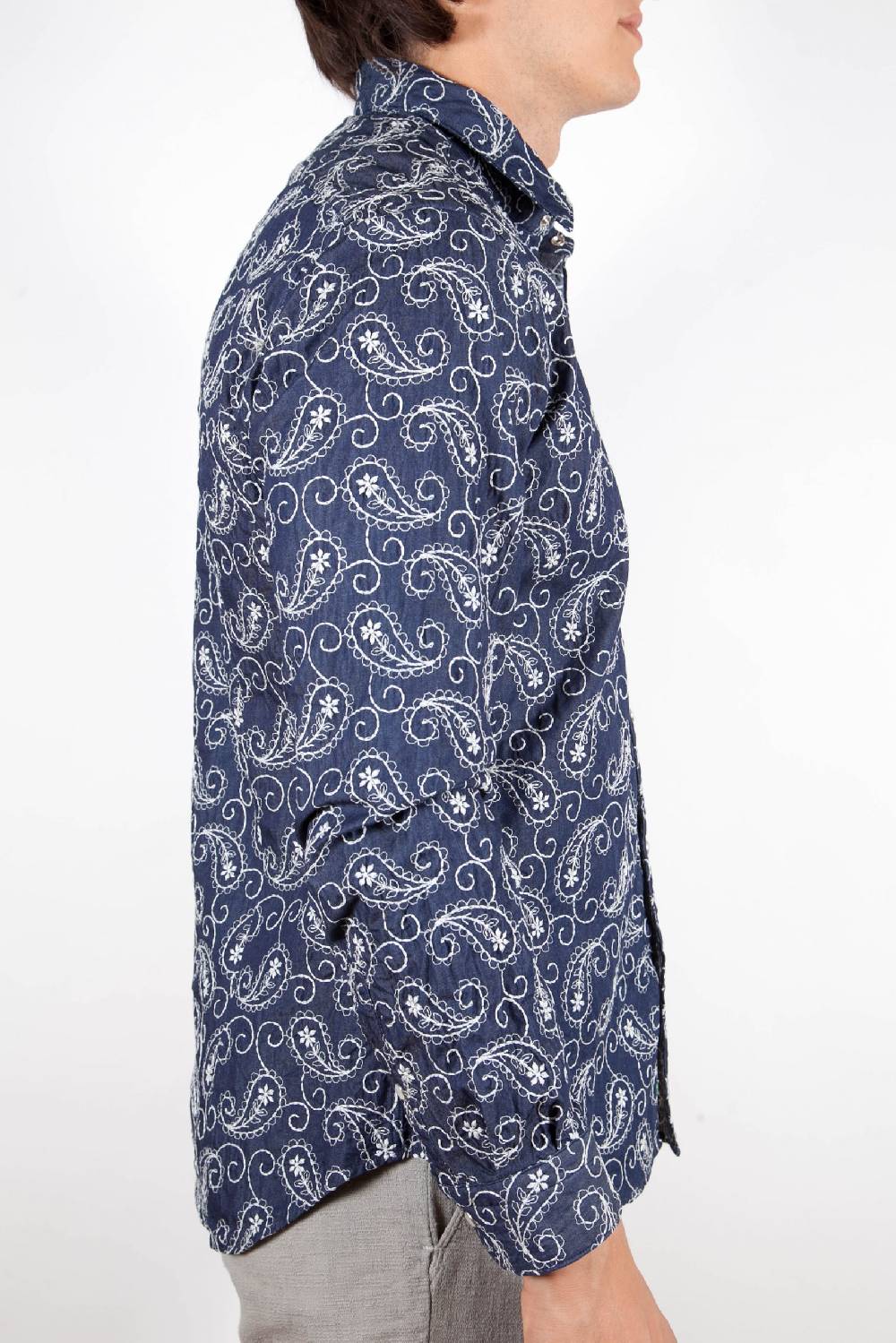 Poggianti Camicia Denim Con Ricami 421-01