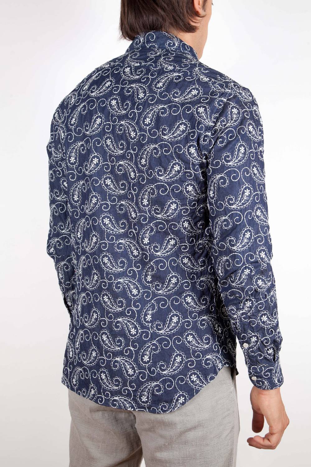 Poggianti Camicia Denim Con Ricami 421-01