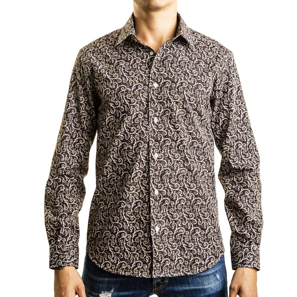 Poggianti Camicia fantasia collo classico