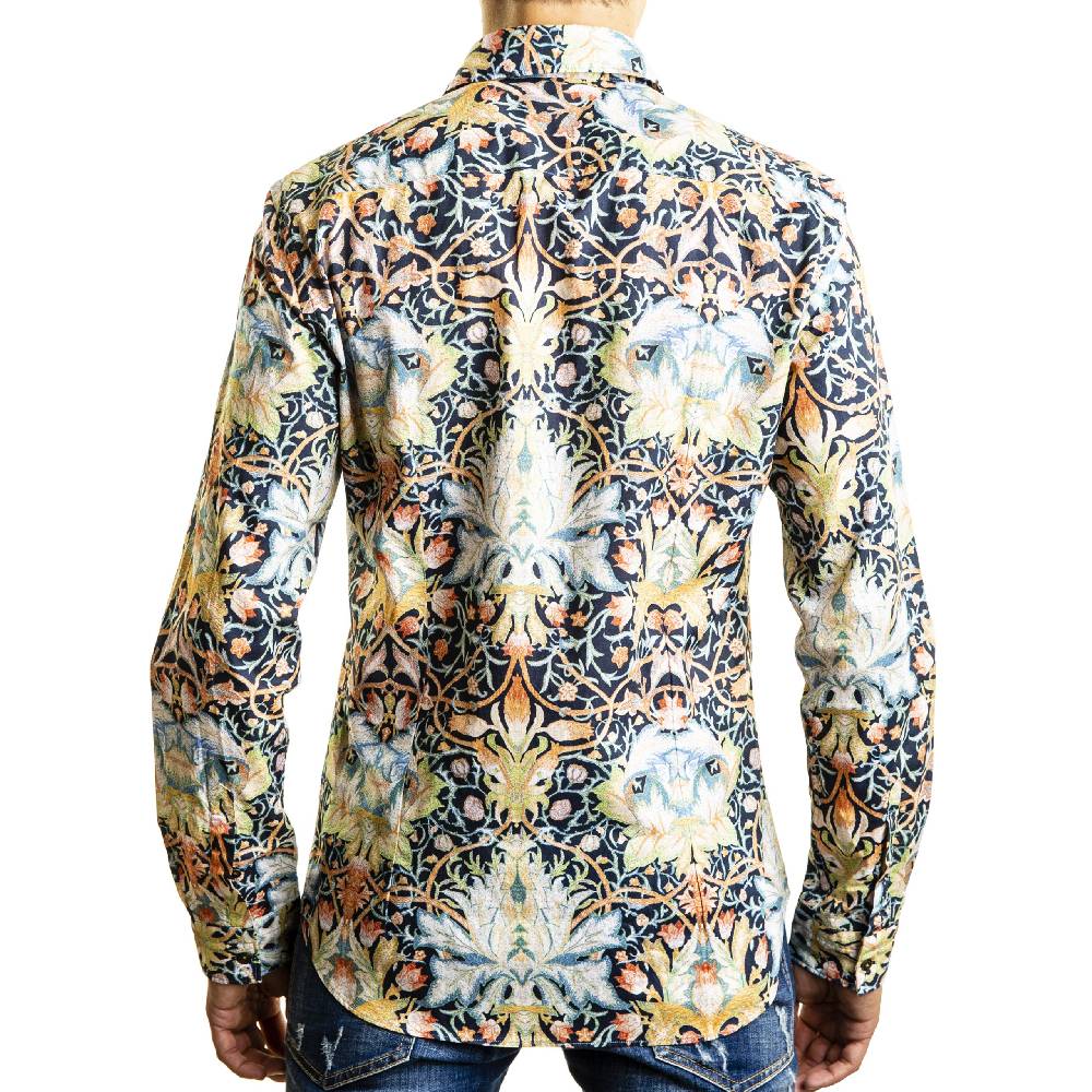 Poggianti Camicia Fantasia Collo Francese