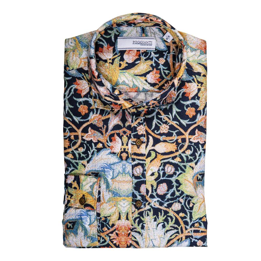 Poggianti Camicia Fantasia Collo Francese