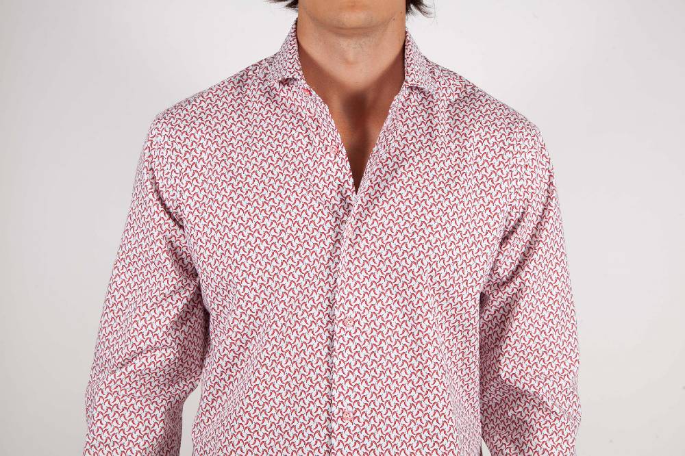 Poggianti Camicia Fantasia Collo Francese 317-02
