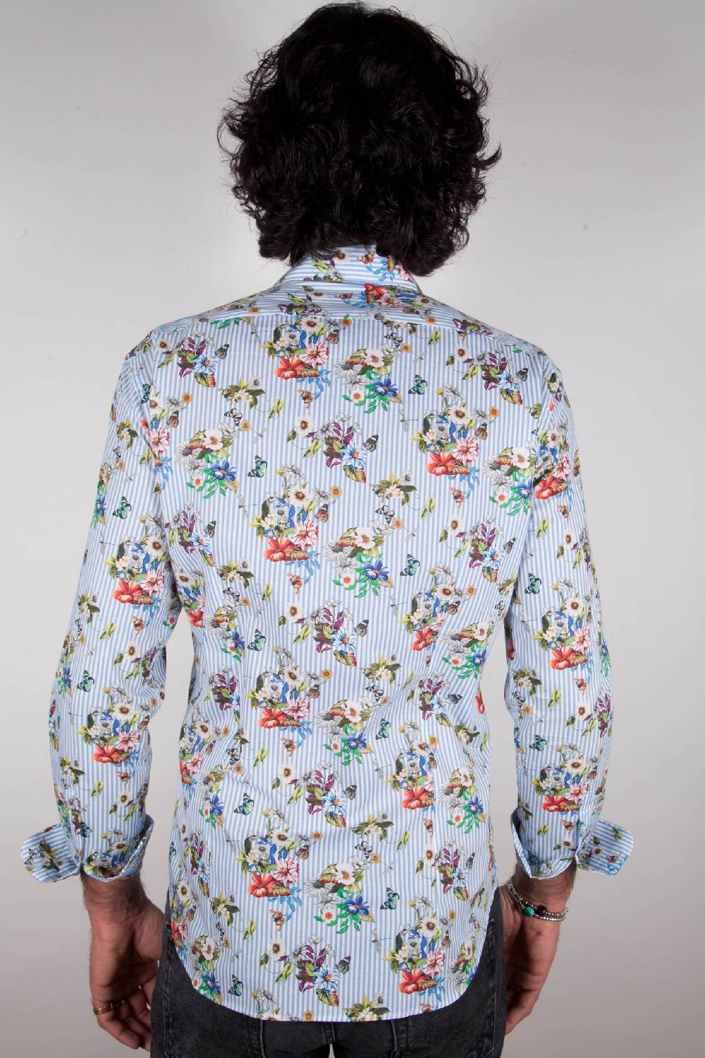 Poggianti Camicia Fantasia Collo Francese 329-01