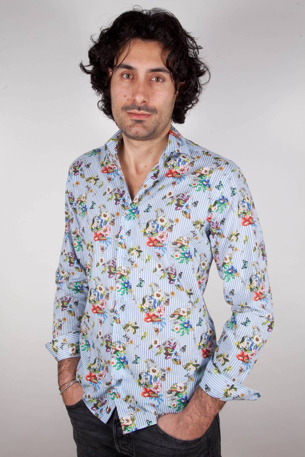 Poggianti Camicia Fantasia Collo francese 329-01