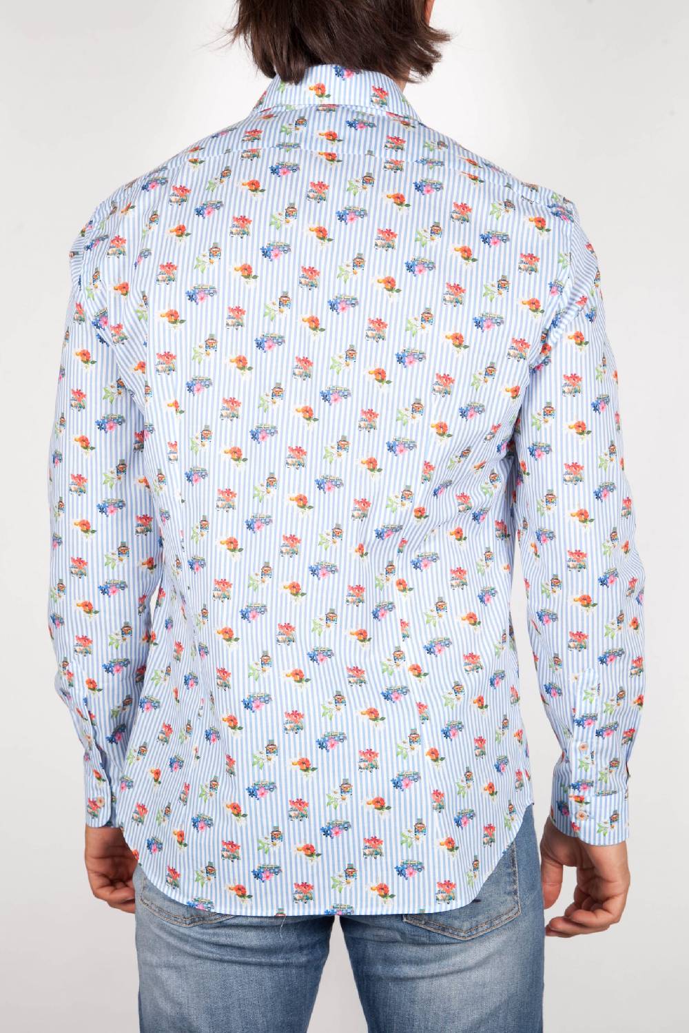 Poggianti Camicia Fantasia Collo Francese 329-02