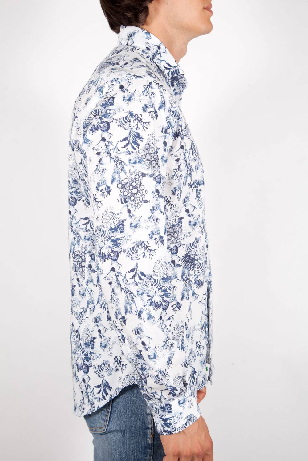 Poggianti Camicia Fantasia Collo Francese 347-01