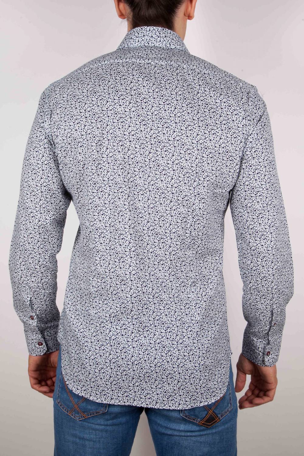 Poggianti Camicia Fantasia Collo Francese