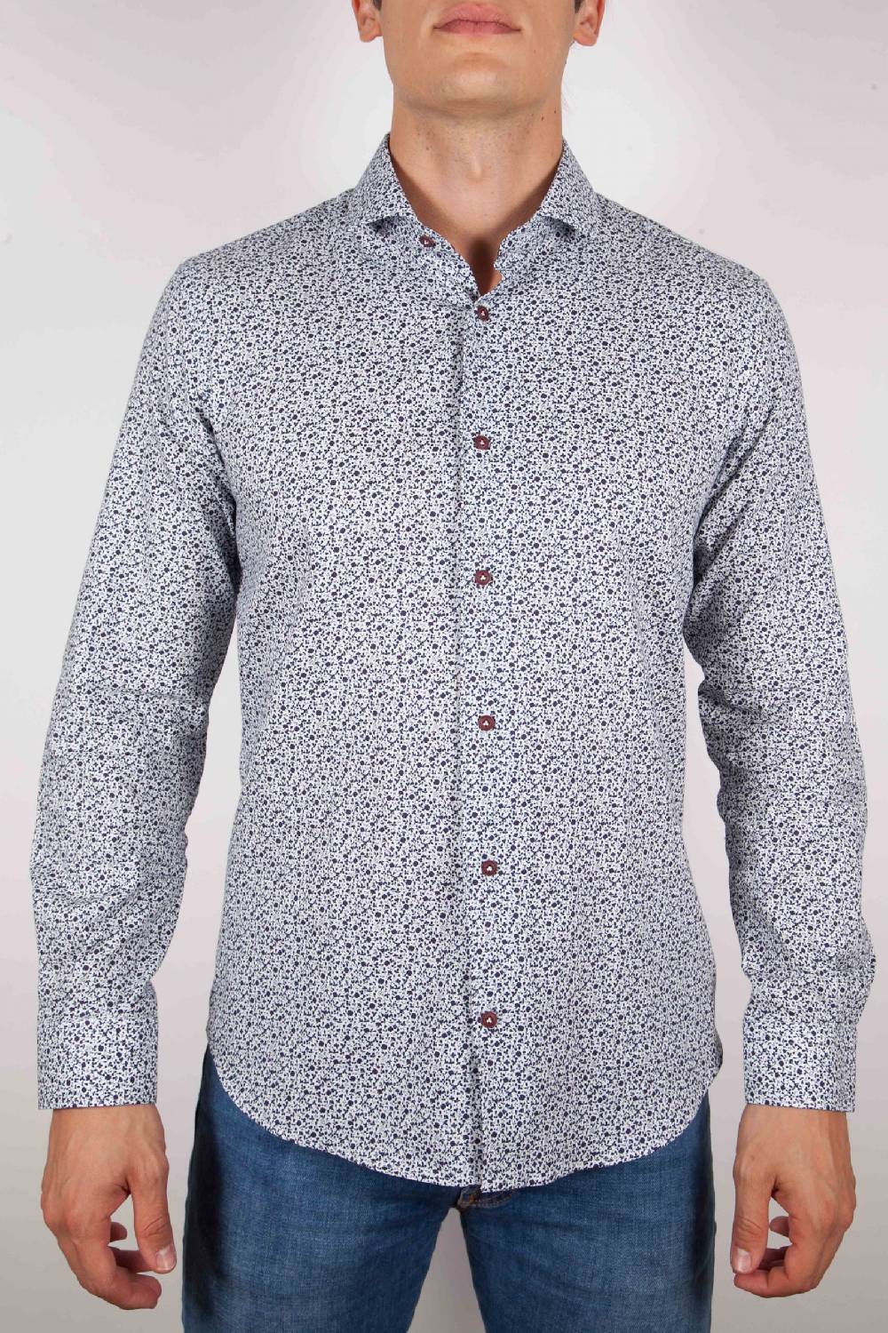 Poggianti Camicia Fantasia collo francese