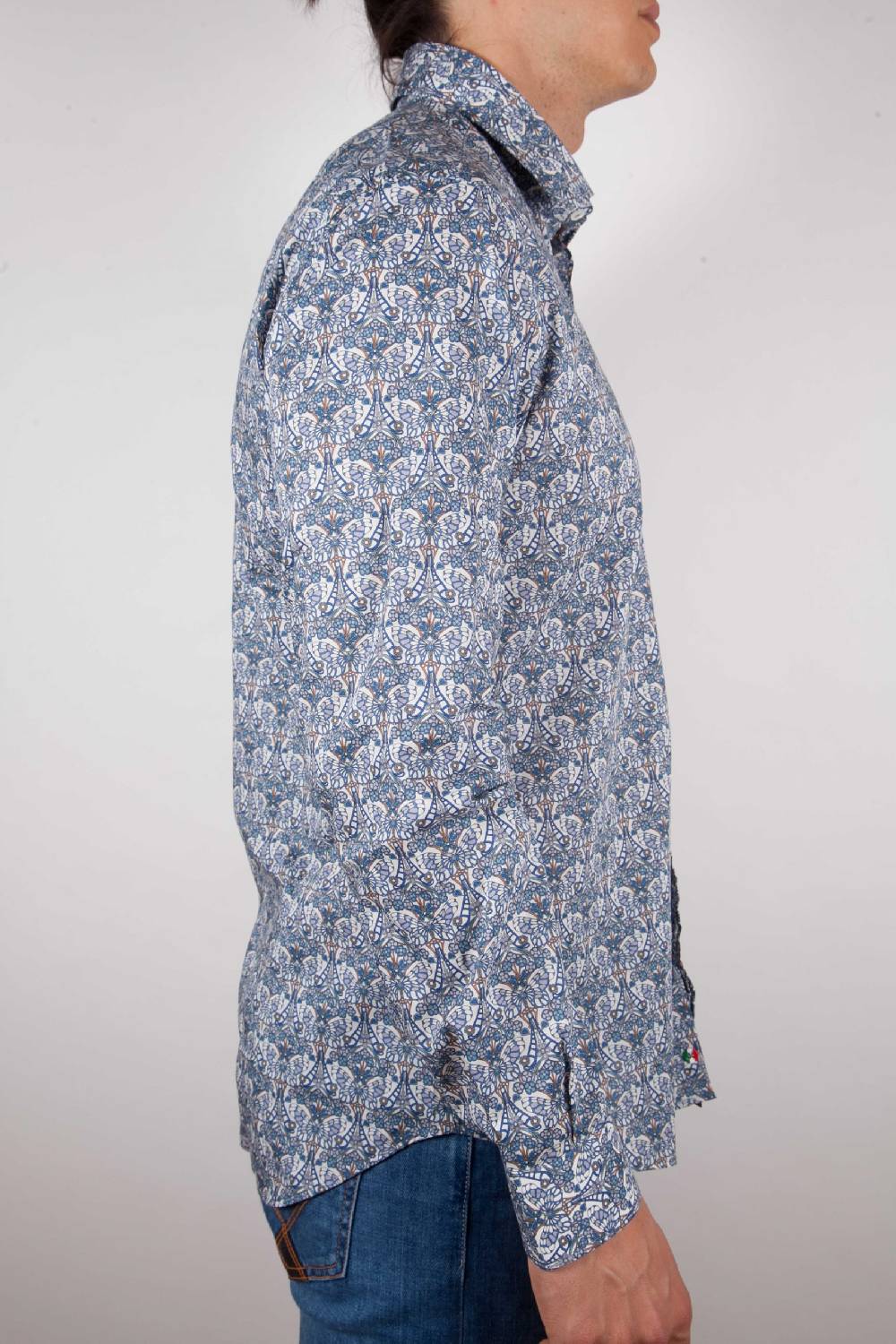 Poggianti Camicia Fantasia Collo Francese