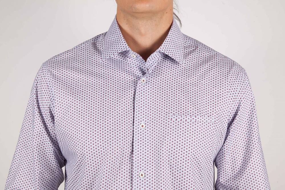 Poggianti Camicia Fantasia Collo Francese