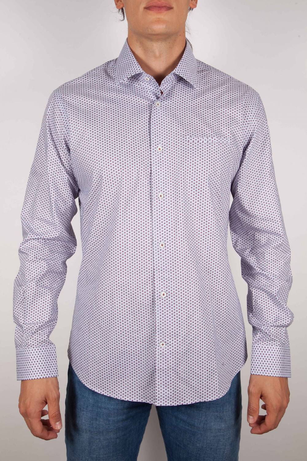 Poggianti Camicia Fantasia collo francese