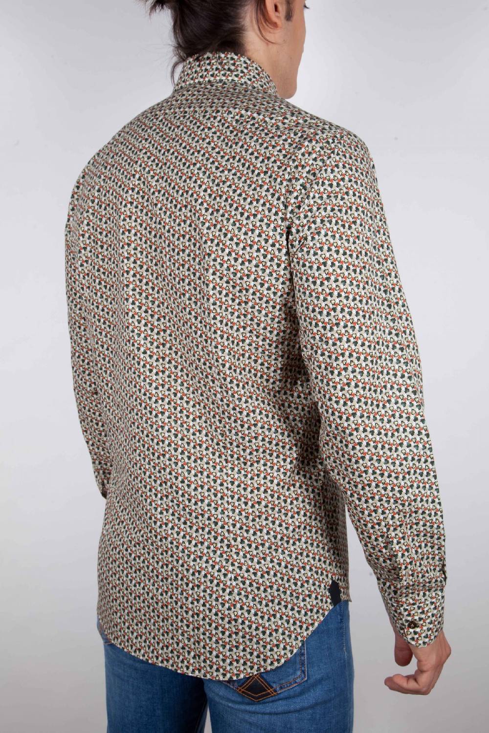 Poggianti Camicia Fantasia Collo Francese