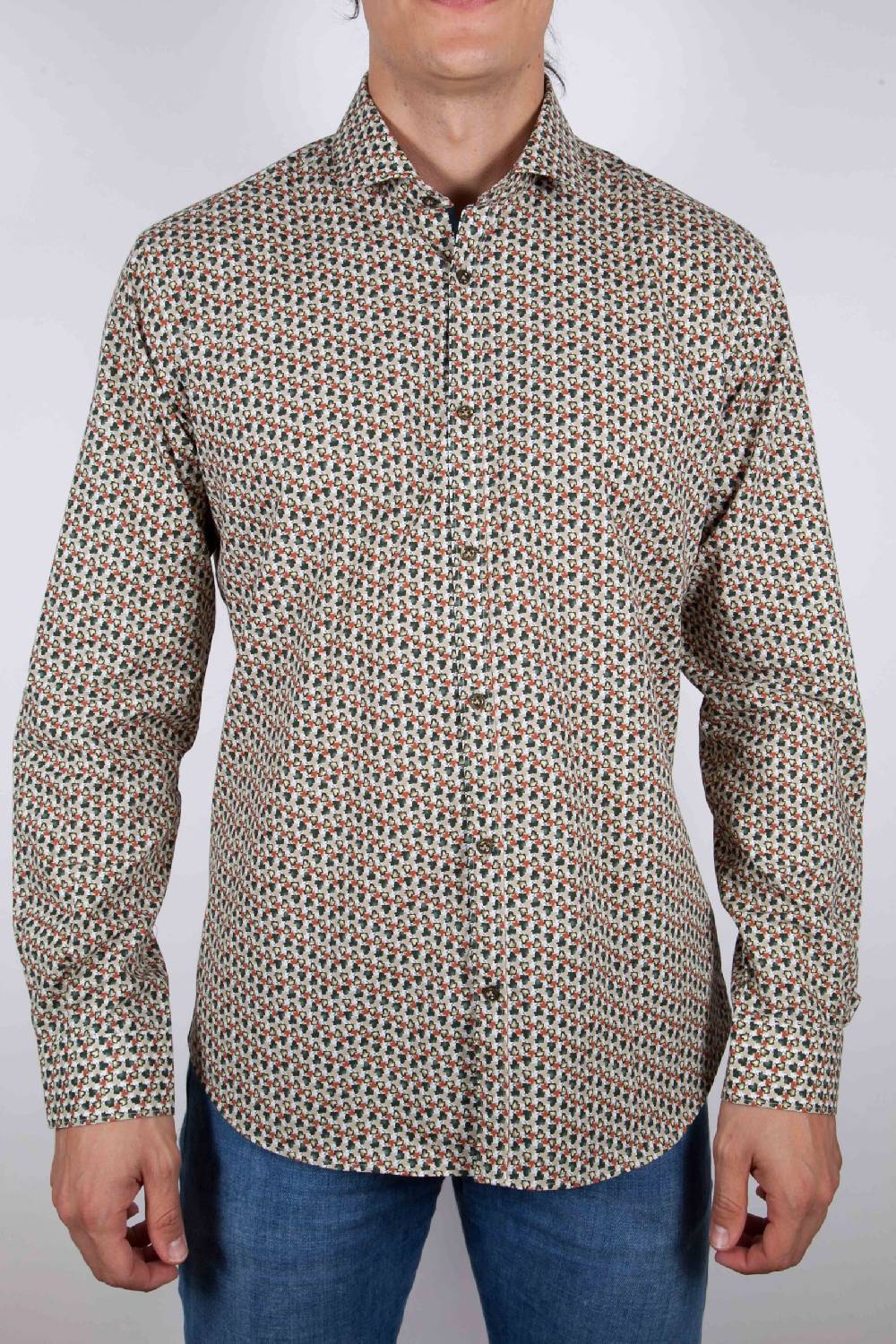 Poggianti Camicia Fantasia collo francese