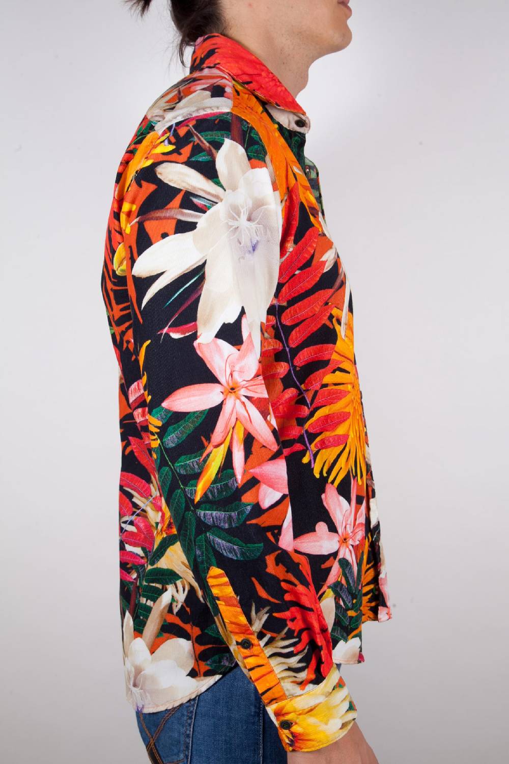 Poggianti Camicia Fantasia Collo Francese