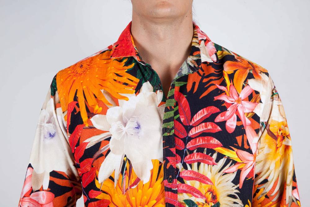 Poggianti Camicia Fantasia Collo Francese