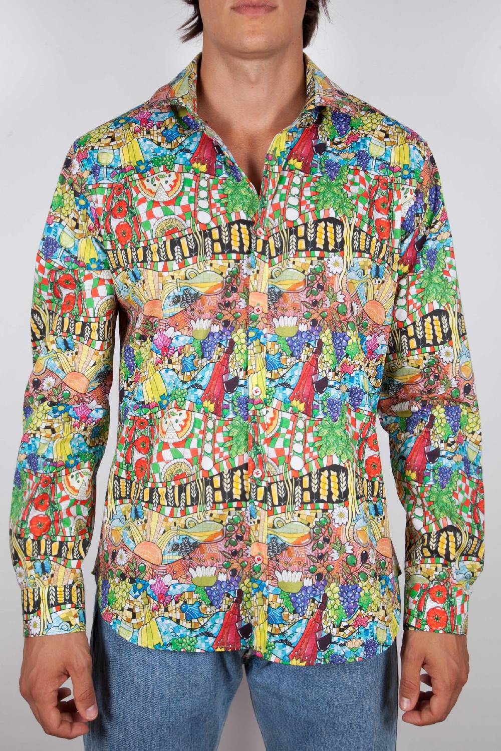 Poggianti Camicia Fantasia Collo Italiano 442-01