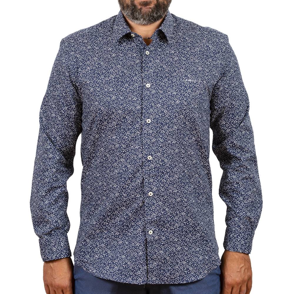 Poggianti Camicia fantasia collo italiano