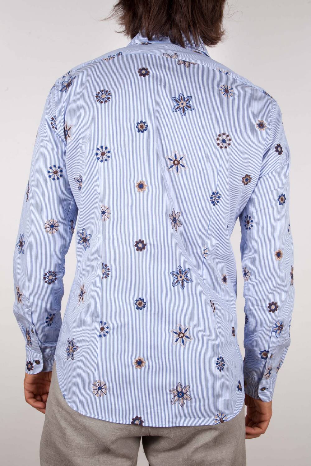 Poggianti Camicia Fantasia Collo Morbido Ricamo