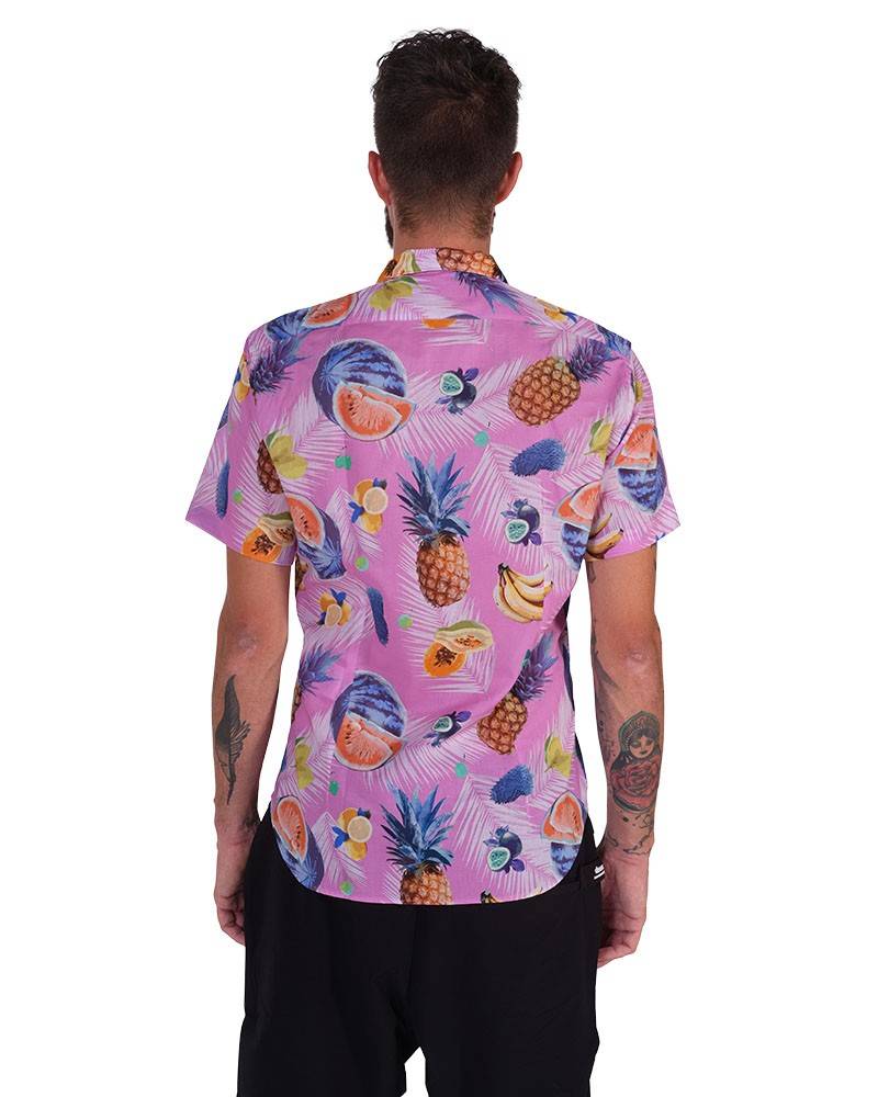 Poggianti Camicia Fantasia Collo Morbido Rosa