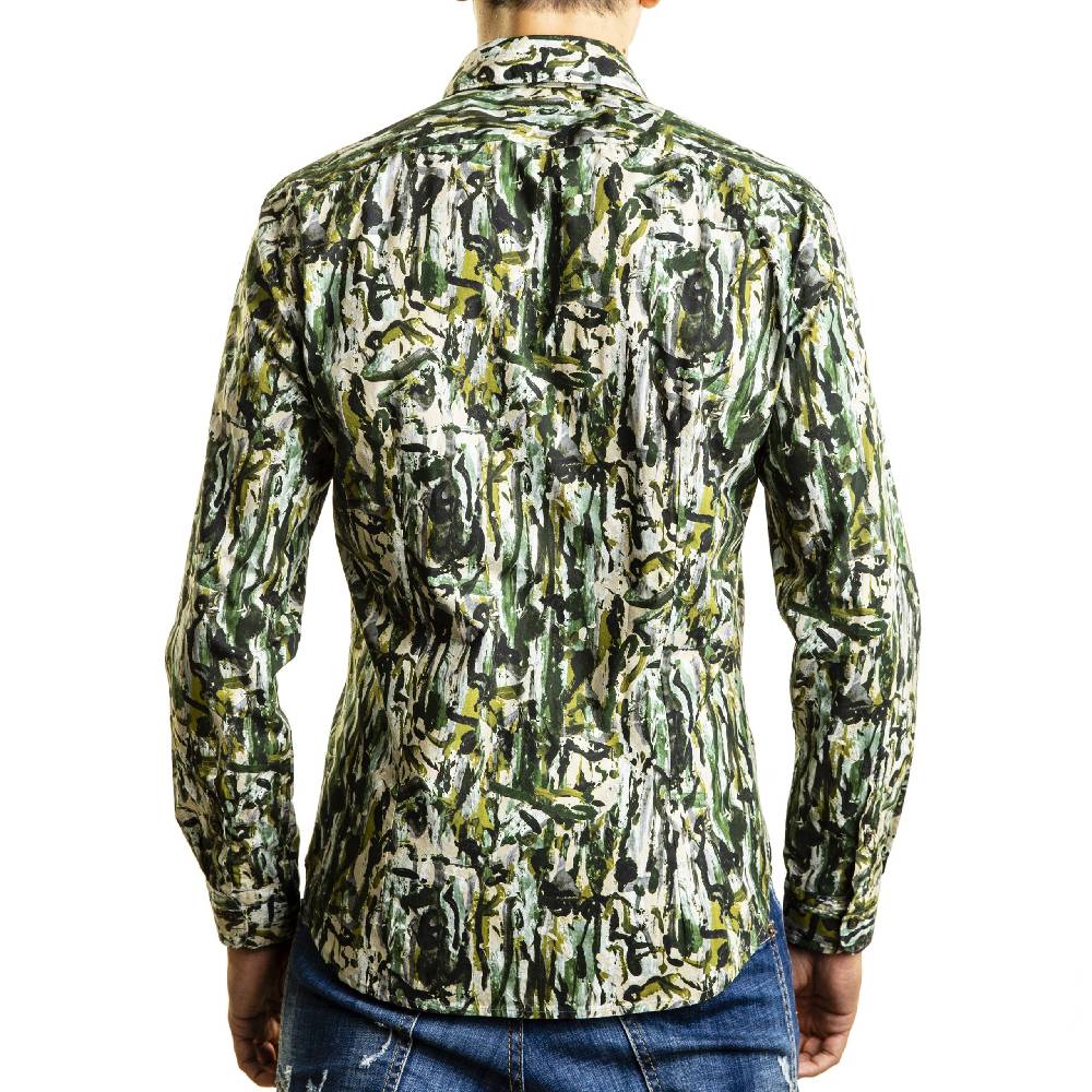 Poggianti Camicia Fantasia Collo Piccolo