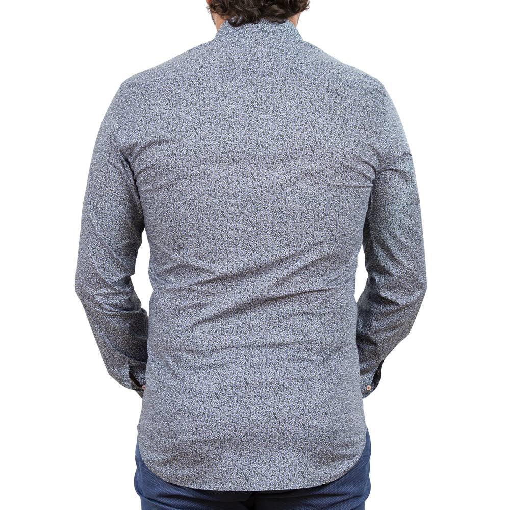 Poggianti Camicia Fantasia Floreale Collo Piccolo