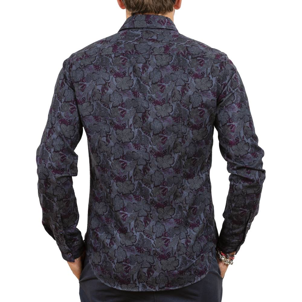 Poggianti Camicia Fantasia Floreale In Flanella