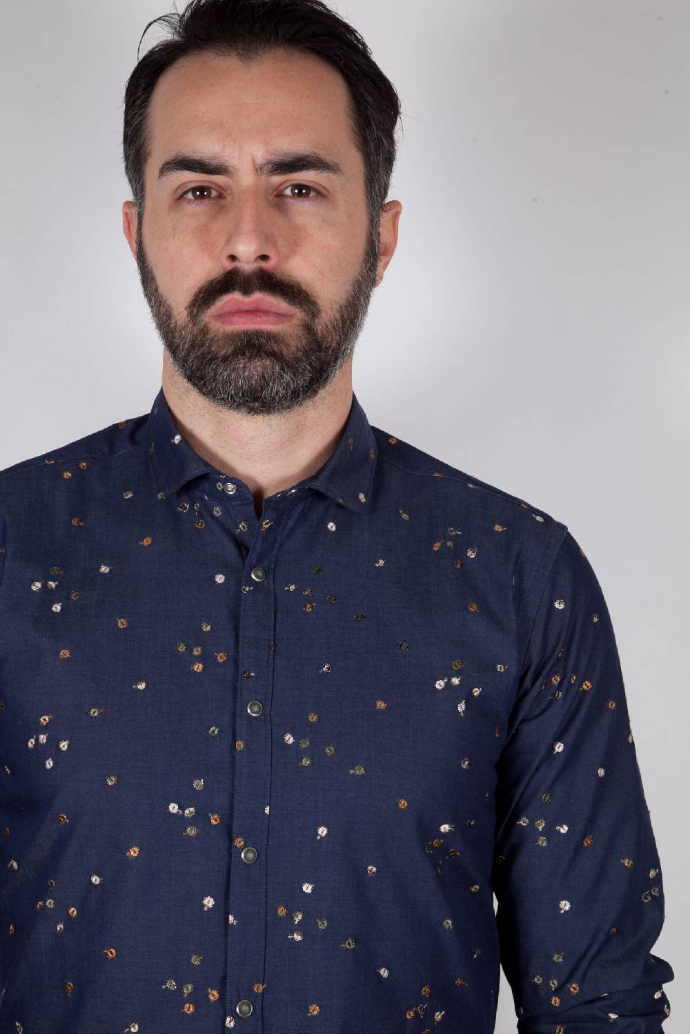 Poggianti Camicia In Denim Con Ricami PISA-62-607