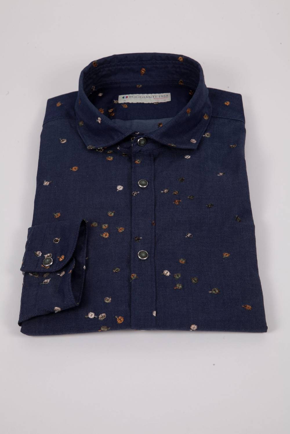 Poggianti Camicia in Denim con ricami PISA-62-607