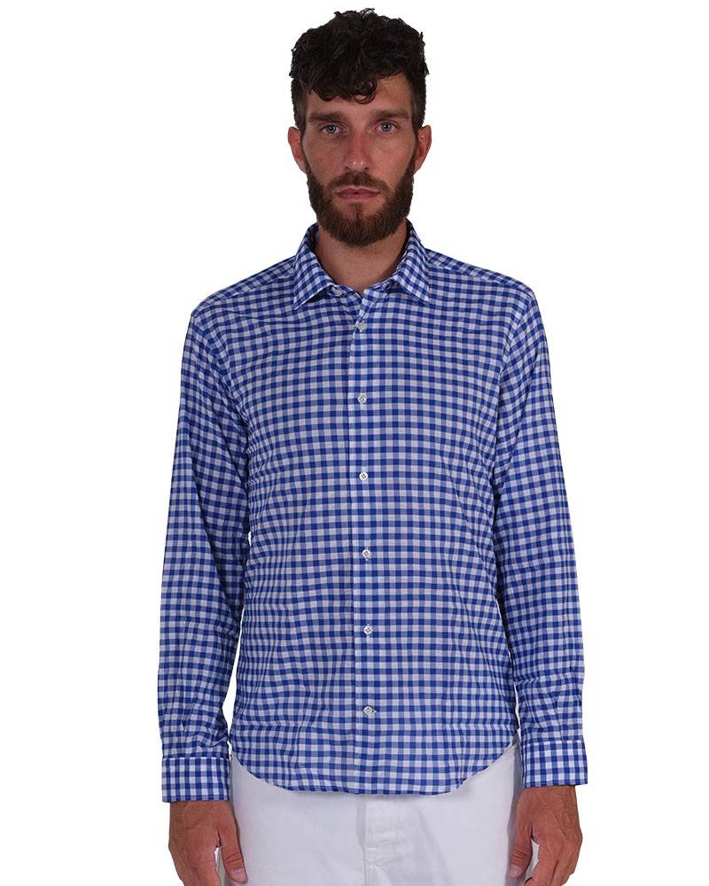 Poggianti Camicia Quadri Collo Morbido