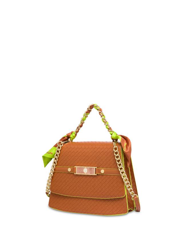 Pollini Borsa A Mano Con Foulard Color Explosion Cuoio/cuoio