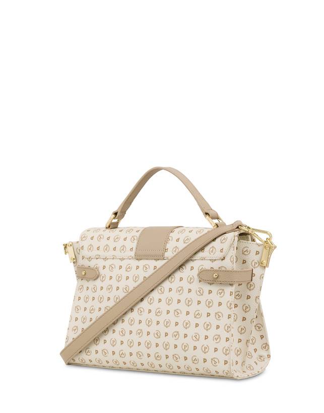 Pollini Borsa A Mano Strutturata Heritage Logo Classic Avorio/ghiaccio