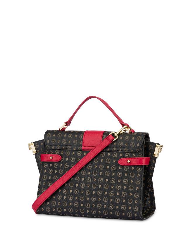 Pollini Borsa A Mano Strutturata Heritage Logo Classic Nero/lacca