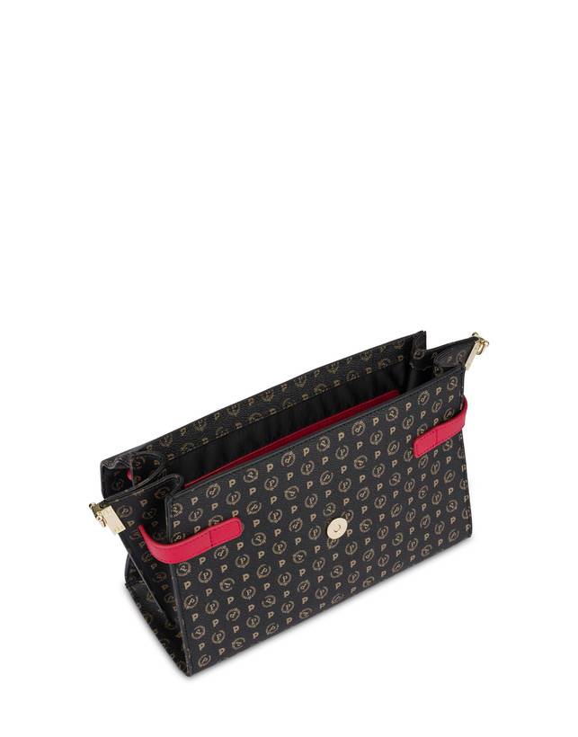 Pollini Borsa A Mano Strutturata Heritage Logo Classic Nero/lacca