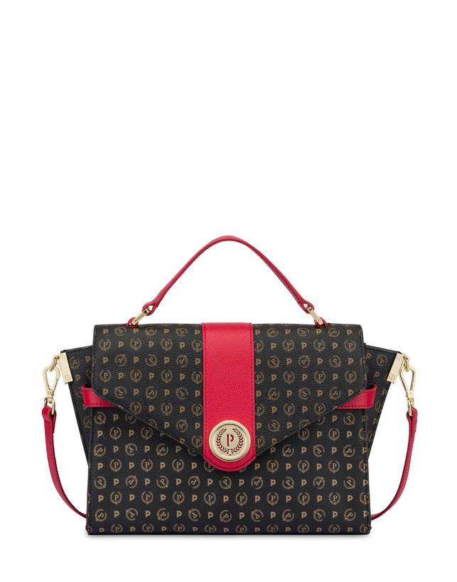 Pollini Borsa A Mano Strutturata Heritage Logo Classic Nero/lacca