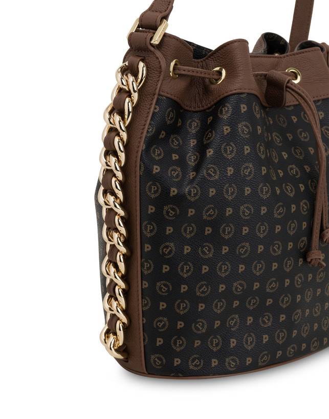 Pollini Borsa A Secchiello Heritage Logo Classic Nero/marrone
