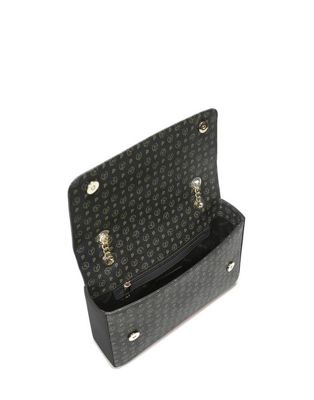 Pollini Borsa A Spalla Con Catena Heritage Logo Classic Nero/nero