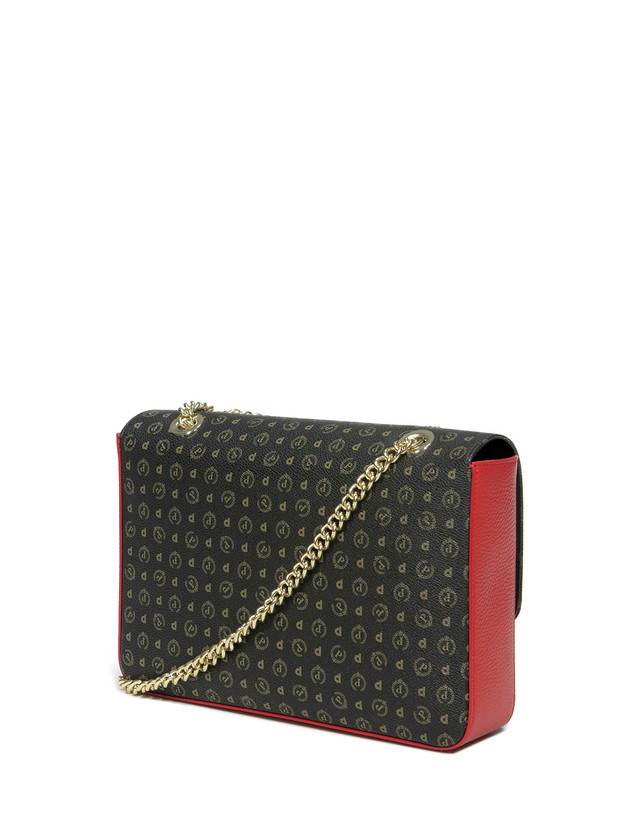 Pollini Borsa A Spalla Con Catena Heritage Logo Classic Nero/lacca